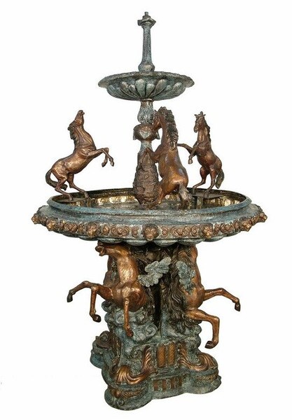 Grand Cavallino Fountain Horse Feature Bronze